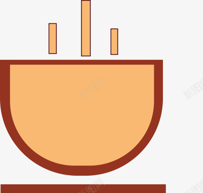 子弹孔灰色弯曲弧度咖啡杯子元素矢量图图标图标