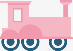 粉色扁平玩具火车头素材