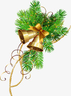 圣诞节金色铃铛植物素材