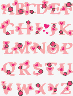 童趣粉色英文字母素材