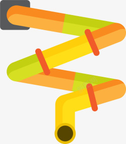 黄色扁平游戏滑滑梯素材