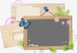 创意蝴蝶边框黑板矢量图素材