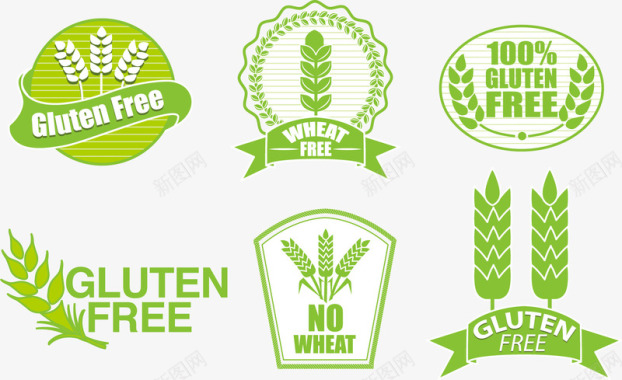 麦穗绿色麦穗logo标签图标图标