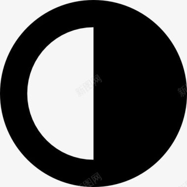 对比界面圆形符号一半黑一半白图标图标