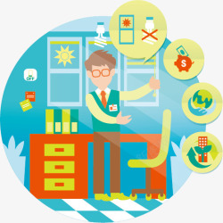 男人办公场景素材