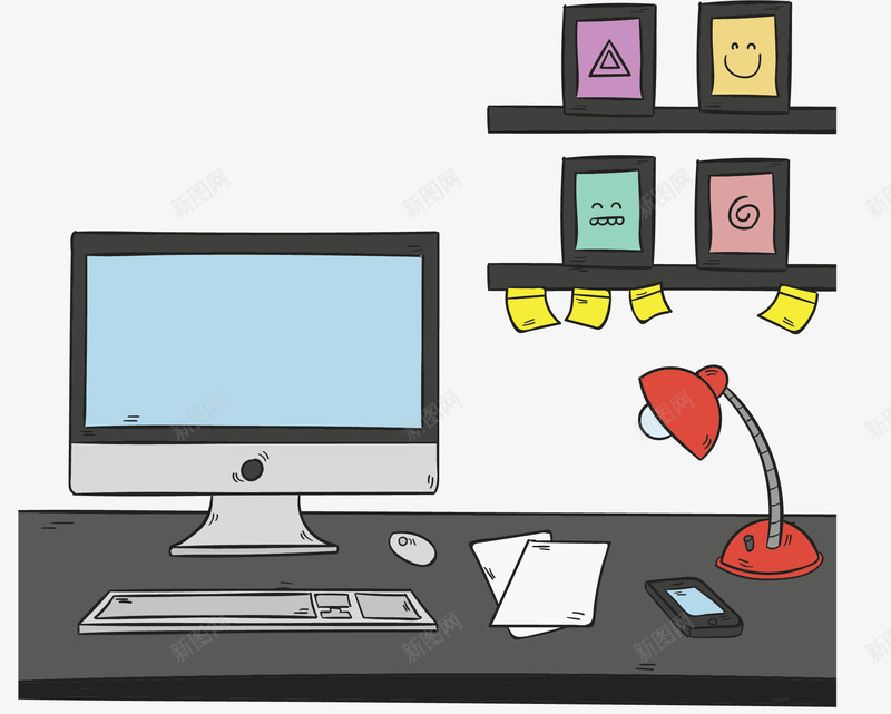 卡通办公电脑桌面矢量图ai免抠素材_88icon https://88icon.com 办公电脑 卡通电脑 台式电脑 电脑 电脑桌面 矢量png 矢量图