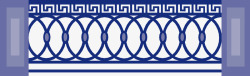 蓝色古典铁栅栏素材