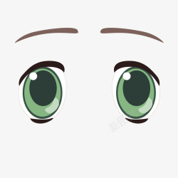 绿色大眼睛眉笔痕迹素材