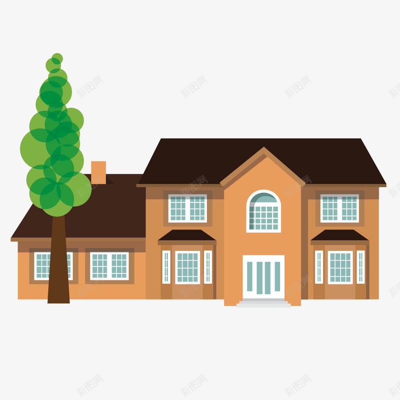 别墅房屋矢量图eps免抠素材_88icon https://88icon.com 别墅 别墅花园 图案 房屋 矢量图