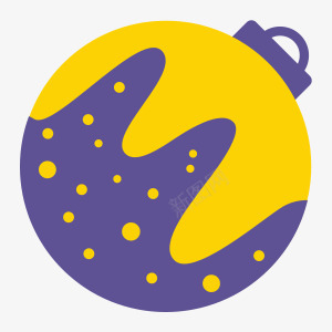 蓝色黄点圣诞铃铛图标图标