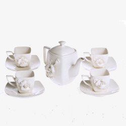 西方特色茶壶白色陶瓷茶具素材