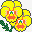 旋转花花园堇型花黄色图标图标