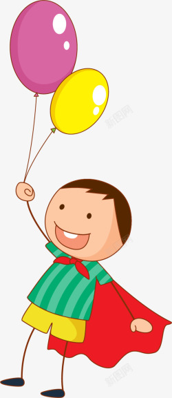 儿童节一对多彩气球素材