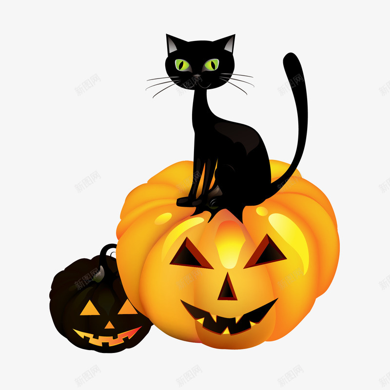 万圣节元素png免抠素材_88icon https://88icon.com 万圣节HALLOWEEN西方鬼节南瓜黑猫