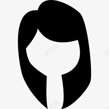 女黑头发图标图标