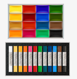 彩色颜料画笔矢量图素材