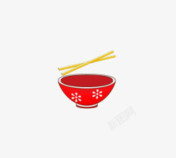 红色碗筷素材
