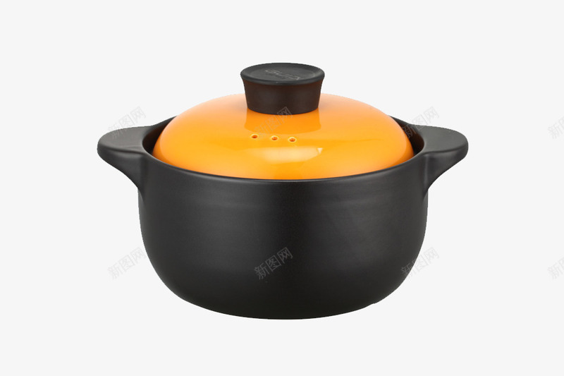 橙色盖子的汤锅png免抠素材_88icon https://88icon.com 产品实物 厨房用具 橙色 汤锅