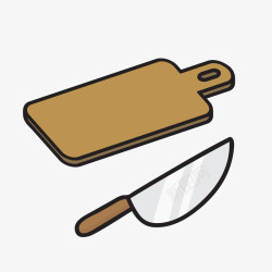 卡通砧板菜刀厨具素材