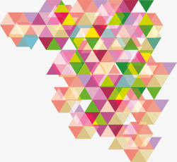 彩色三角块拼图素材