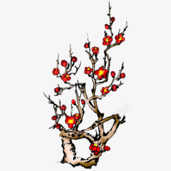 梅花树简笔画茁壮繁茂的梅花简笔画高清图片