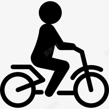 上世纪单车人骑自行车生态交通图标图标