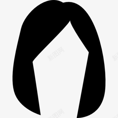 女黑头发形状图标图标