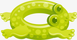 绿色卡通青蛙游泳圈素材
