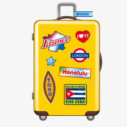 黄色的行李箱矢量图素材