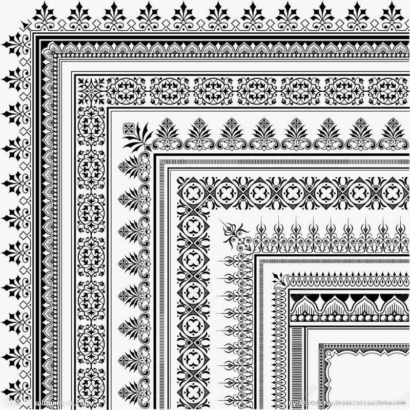 欧式边框矢量图eps免抠素材_88icon https://88icon.com 创意 欧式 边角 矢量图