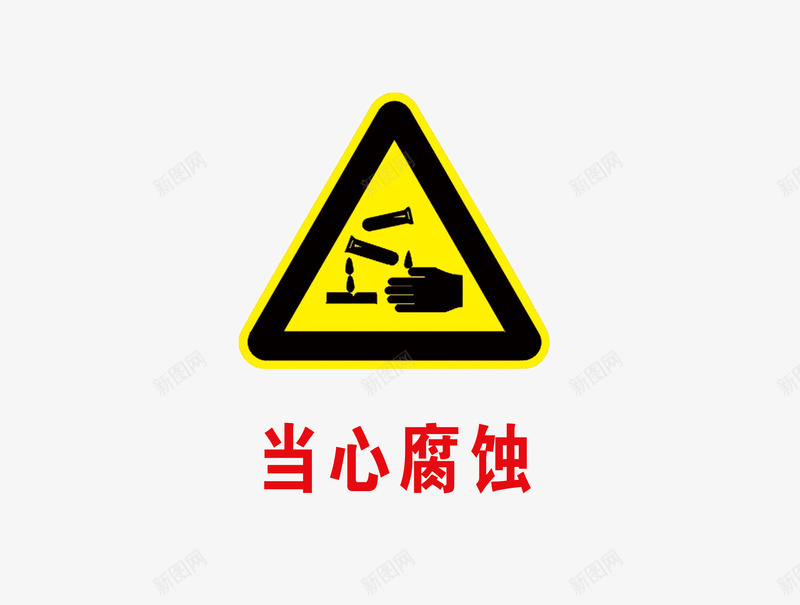 当心腐蚀png免抠素材_88icon https://88icon.com 宣传 标语 腐蚀 黄色