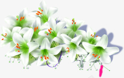 白色手绘卡通花朵纯洁素材