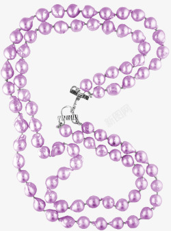 淡紫色珍珠项链素材