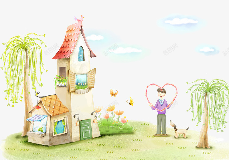卡通手绘户外风景人物png免抠素材_88icon https://88icon.com 人物 卡通 户外 手绘 风景