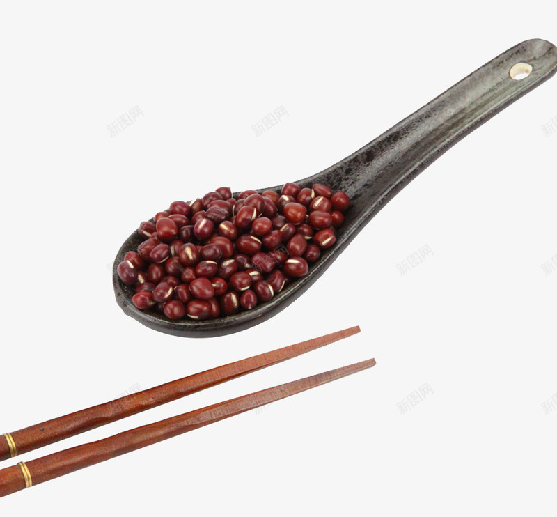 红豆食材食品psd免抠素材_88icon https://88icon.com 勺子 筷子 红色 红豆 豆类食品 食品 食材