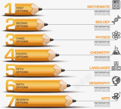 铅笔商务信息图表矢量图素材