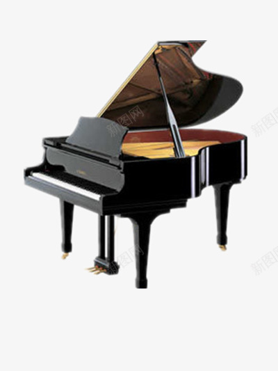 黑色大钢琴png免抠素材_88icon https://88icon.com 乐器 装饰 钢琴