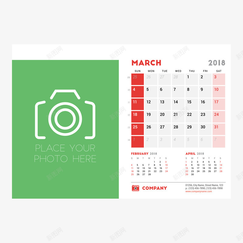 绿白色2018年三月日历矢量图ai免抠素材_88icon https://88icon.com 2018年三月 三月日历 灰色 白色 红色 绿色 矢量图