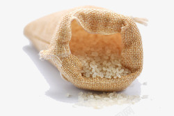 米麻袋中的大米素材