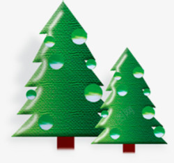 创意合成绿色的圣诞树元素露珠素材