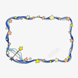 太空边框可是星星蓝色特色边框高清图片