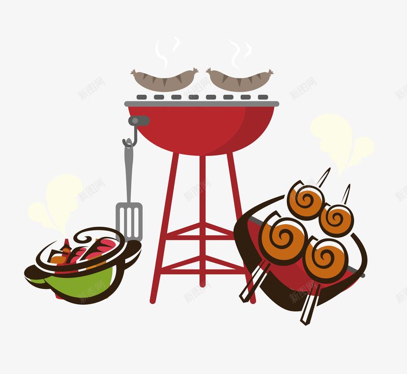 烧烤食物png免抠素材_88icon https://88icon.com 烤串 烤香肠 特色烧烤 食物