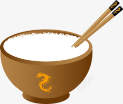 米饭饭碗筷子元素素材