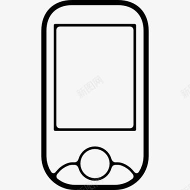 手机正面屏幕和一个圆形按钮图标图标