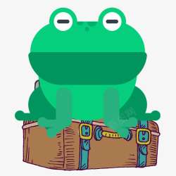 可爱青蛙创意旅行青蛙素材