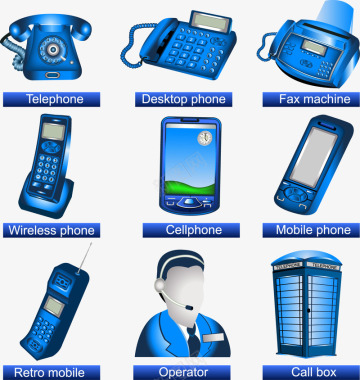 蓝色时尚科技图通讯设施图标图标