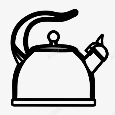 电热水袋手绘简笔画热水壶图标图标