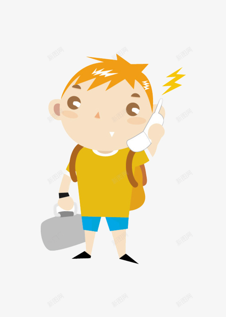 正在打电话的商务小男孩png免抠素材_88icon https://88icon.com 卡通 商务 打电话 男孩