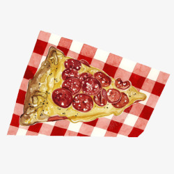 红枣披萨手绘画片素材
