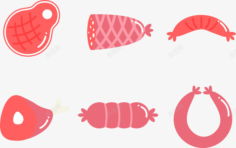 粉色食物图矢量图eps免抠素材_88icon https://88icon.com 产品对比 烤肠 牛排 矢量美食 美食 矢量图